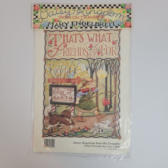 NOS Vintage Daisy Kingdom That's What Friends are For Iron-On Transfer #6520 - Picture 1 of 6